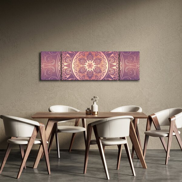 Obraz - Mandala na fioletowym gradiencie (170x50 cm)