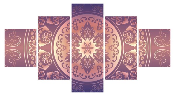 Obraz - Mandala na fioletowym gradiencie (125x70 cm)