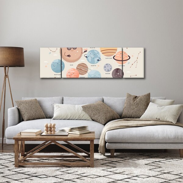 Obraz - Planety z nazwami (170x50 cm)