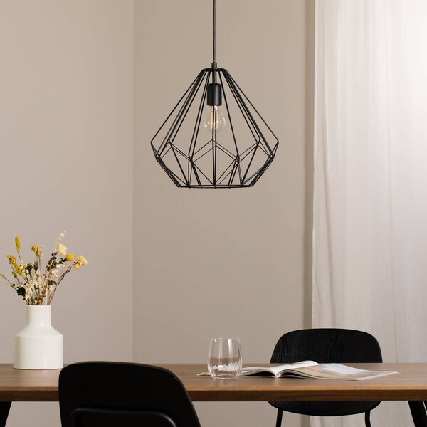 Lampa wisząca Diamond Opviq, możliwość ściemniania, czarny, salon / jadalnia, metal, nowoczesny