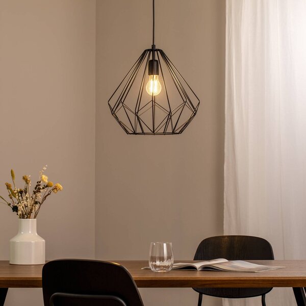 Lampa wisząca Diamond Opviq, możliwość ściemniania, czarny, salon / jadalnia, metal, nowoczesny