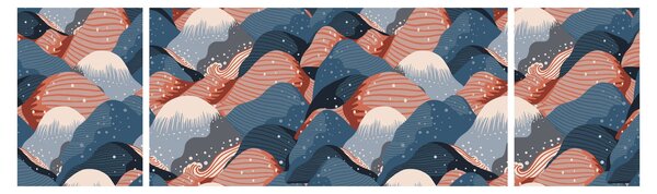 Obraz - Fale i wzgórza (170x50 cm)