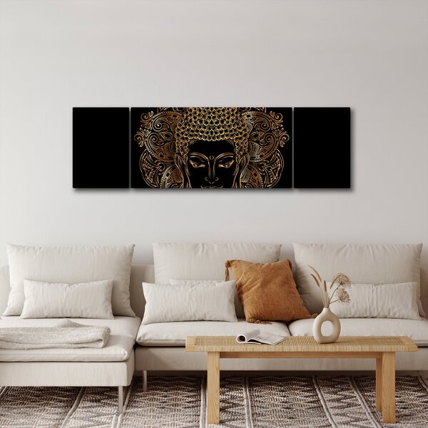 Obraz złotego Buddy (170x50 cm)