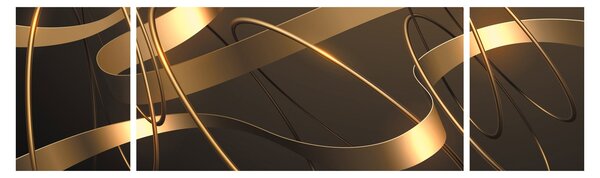 Obraz - Brązowe wstążki (170x50 cm)