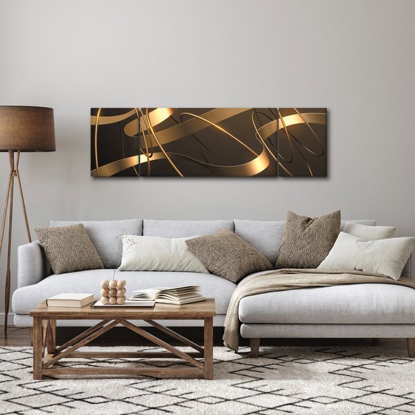 Obraz - Brązowe wstążki (170x50 cm)