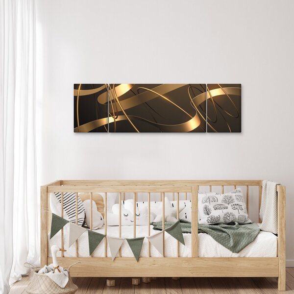 Obraz - Brązowe wstążki (170x50 cm)