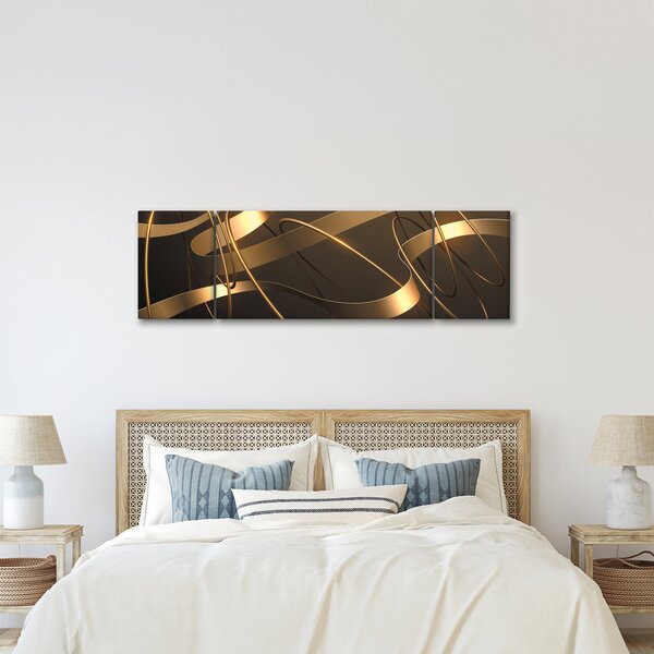 Obraz - Brązowe wstążki (170x50 cm)