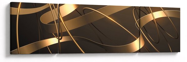 Obraz - Brązowe wstążki (170x50 cm)