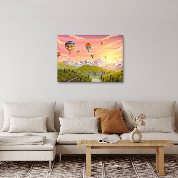 Obraz balonów nad krajobrazem (70x50 cm)