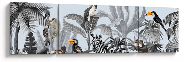 Obraz zwierząt w tropikalnym lesie (170x50 cm)