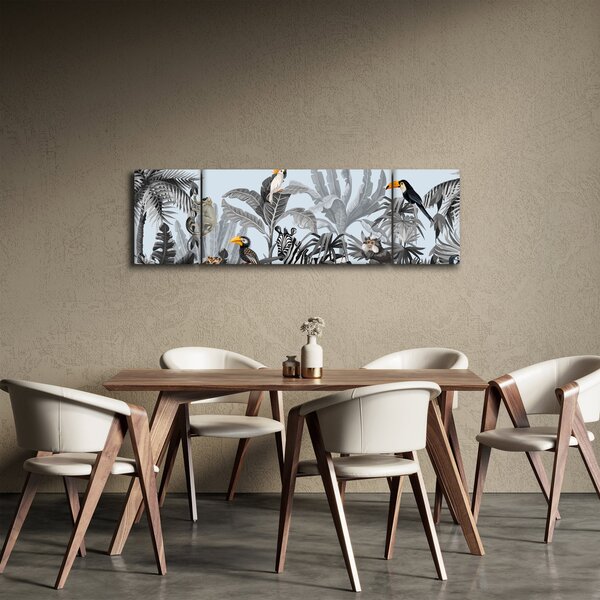 Obraz zwierząt w tropikalnym lesie (170x50 cm)