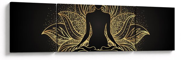 Obraz sylwetki w kwiecie lotosu (170x50 cm)