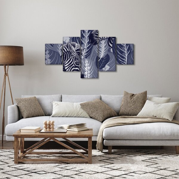 Obraz - Zebry wśród liści (125x70 cm)