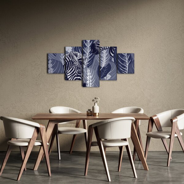Obraz - Zebry wśród liści (125x70 cm)