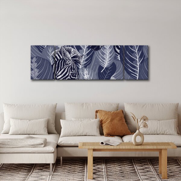 Obraz - Zebry wśród liści (170x50 cm)