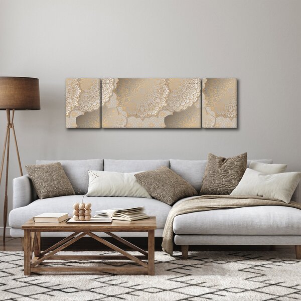 Obraz - Mandale w złotych odcieniach (170x50 cm)