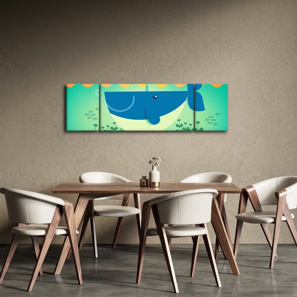Obraz - Szczęśliwy wieloryb (170x50 cm)