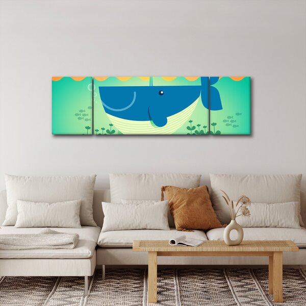 Obraz - Szczęśliwy wieloryb (170x50 cm)