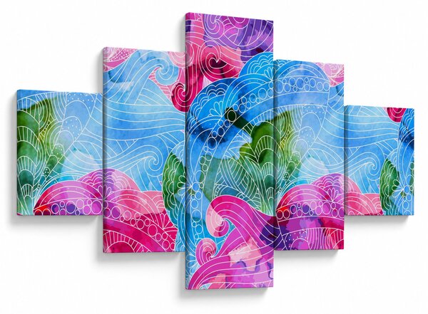 Obraz - Kolorowe fale (125x70 cm)