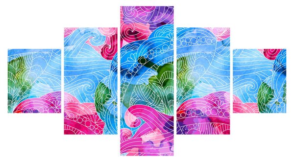 Obraz - Kolorowe fale (125x70 cm)