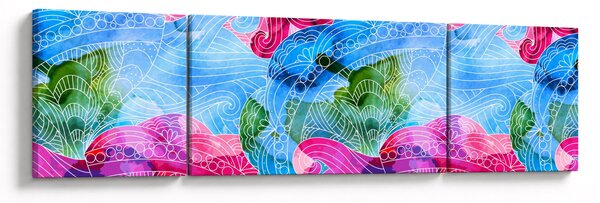 Obraz - Kolorowe fale (170x50 cm)