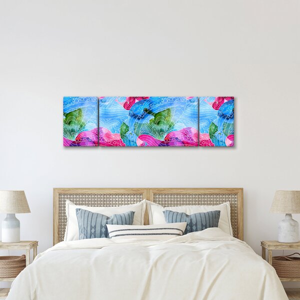 Obraz - Kolorowe fale (170x50 cm)