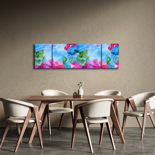 Obraz - Kolorowe fale (170x50 cm)