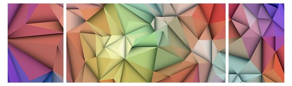 Obraz - Abstrakcja wielokątna (170x50 cm)