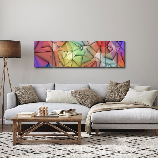 Obraz - Abstrakcja wielokątna (170x50 cm)