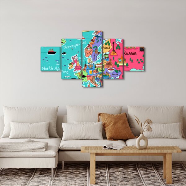 Obraz - Dziecięca mapa Europy (125x70 cm)