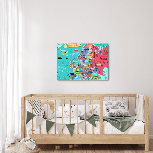 Obraz - Dziecięca mapa Europy (70x50 cm)