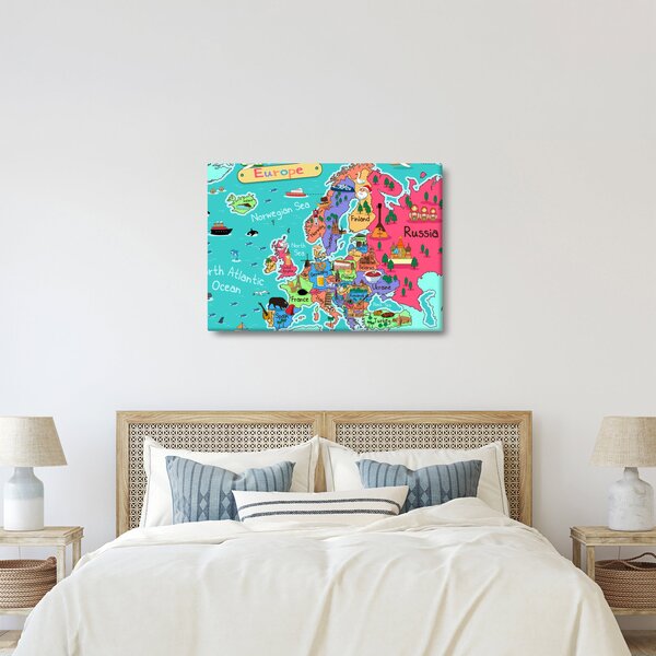 Obraz - Dziecięca mapa Europy (70x50 cm)