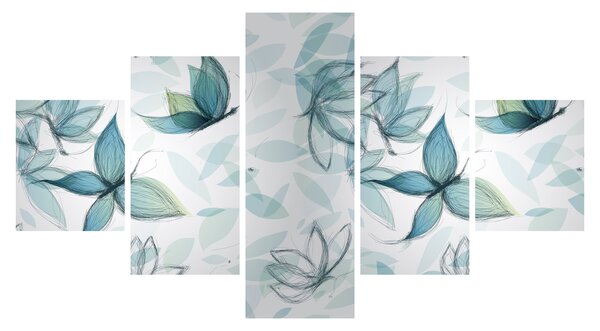 Obraz - Niebieskie motyle (125x70 cm)