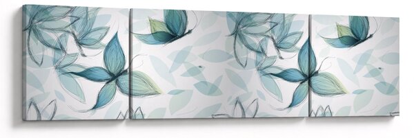 Obraz - Niebieskie motyle (170x50 cm)