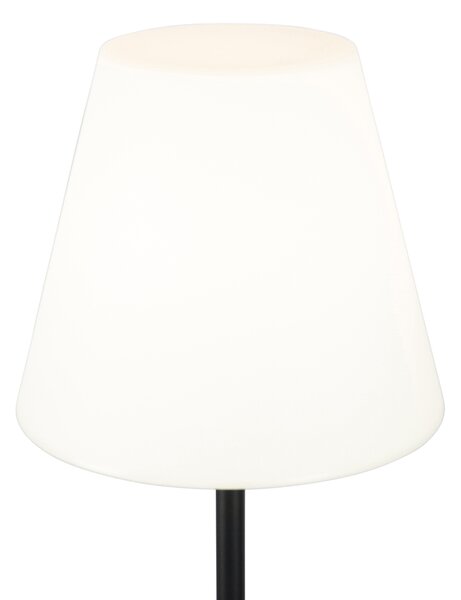 Inteligentna lampa podłogowa czarna z białym kloszem 35 cm IP65 z WiFi A60 - Virginia