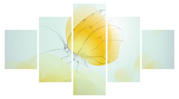 Obraz - Żółty motyl (125x70 cm)