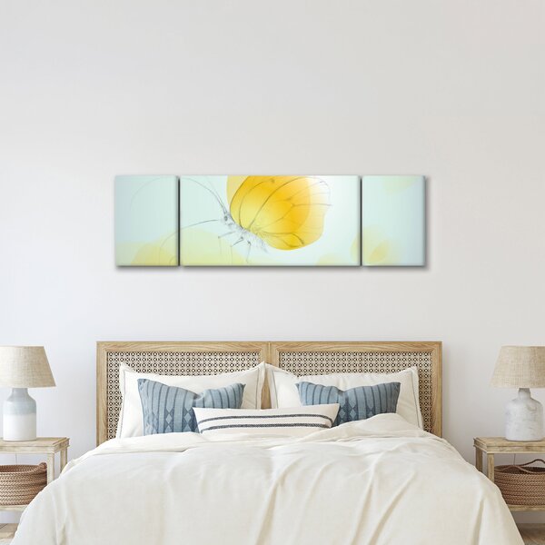 Obraz - Żółty motyl (170x50 cm)