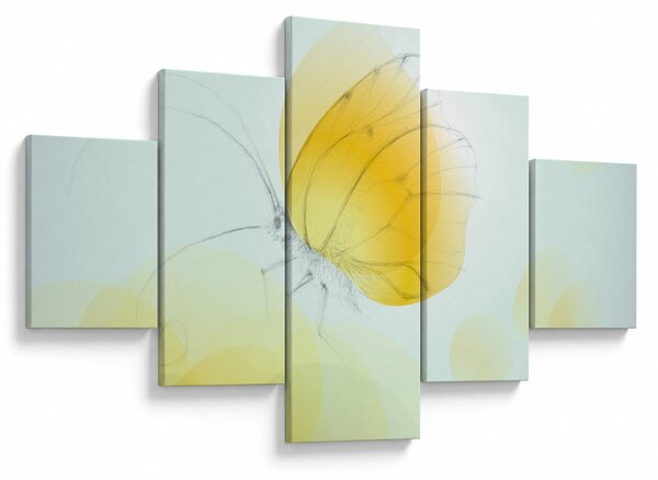 Obraz - Żółty motyl (125x70 cm)