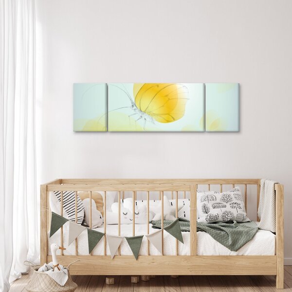 Obraz - Żółty motyl (170x50 cm)