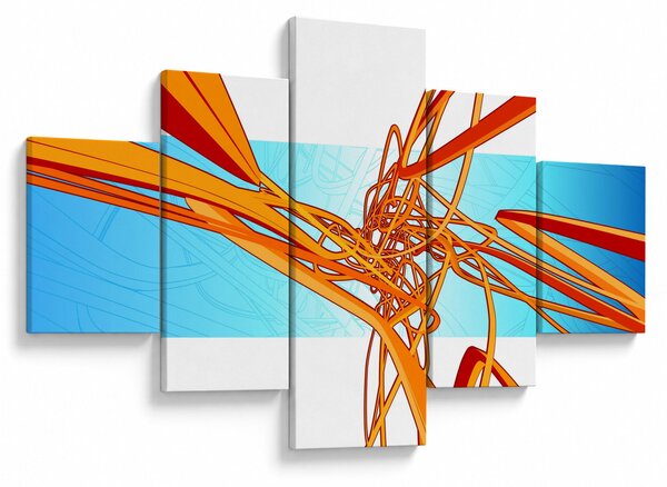 Obraz - Splecione linie, abstrakcja (125x70 cm)