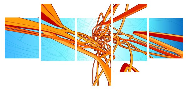 Obraz - Splecione linie, abstrakcja (125x70 cm)