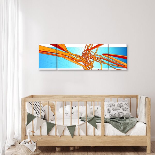 Obraz - Splecione linie, abstrakcja (170x50 cm)