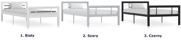 Czarne metalowe łóżko z zagłówkiem 100 x 200 cm C0-A56