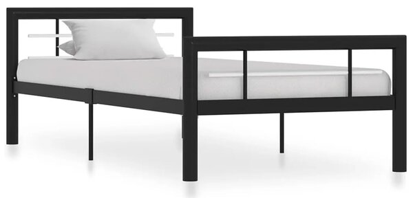 Czarne metalowe łóżko z zagłówkiem 100 x 200 cm C0-A56