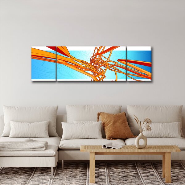 Obraz - Splecione linie, abstrakcja (170x50 cm)
