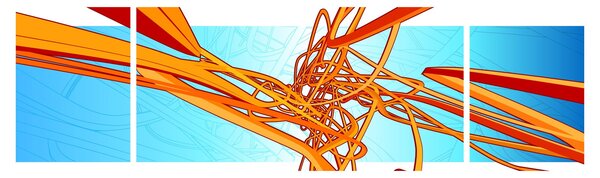 Obraz - Splecione linie, abstrakcja (170x50 cm)