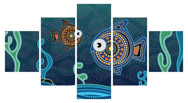 Obraz - Malowane ryby (125x70 cm)