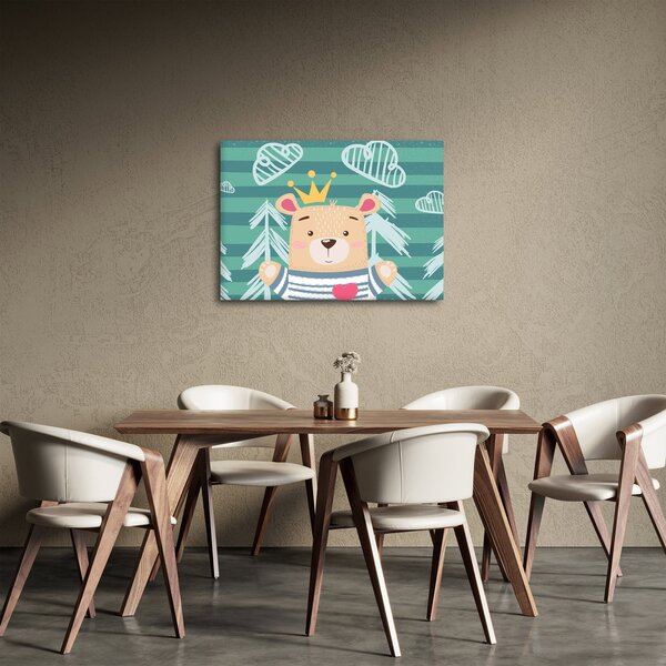 Obraz - Niedźwiadek w lesie (70x50 cm)