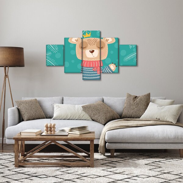 Obraz - Machający niedźwiadek (125x70 cm)