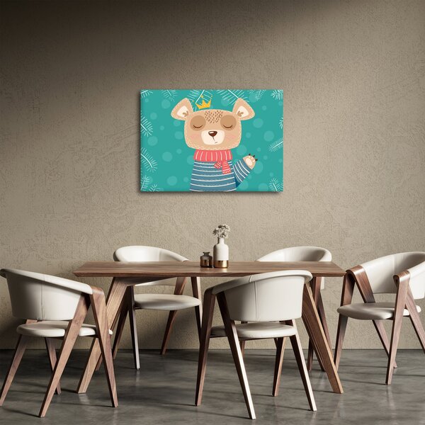 Obraz - Machający niedźwiadek (70x50 cm)